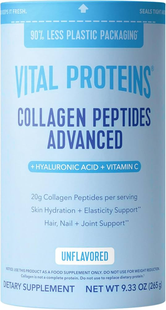 Vital Proteins Collagen Peptides Powder Advanced with Hyaluronic Acid & Vitamin C, Collagen Suppl... | Amazon (US)
