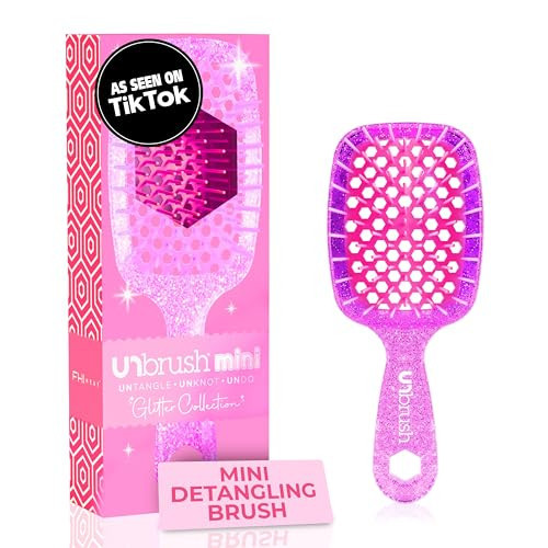 FHI Heat UNbrush Mini Detangler Brush for Pain-Free Brushing on All Wet or Dry Hair Types — Durable Duoflex Anti-Static Bristles, Lightweight Handle, Vented Mini Hair Brush, Rose Quartz Pink | Amazon (US)