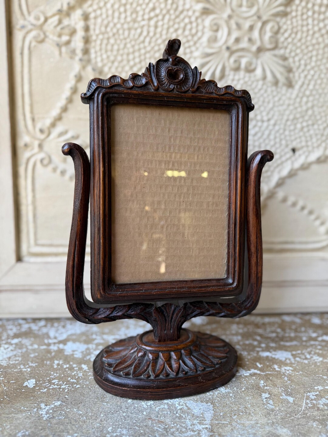 Vintage Wood Composite Ornate Swivel Frame on Pedestal - Etsy | Etsy (US)