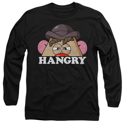 Men's Mr Potato Head Hangry Long Sleeve T-Shirt Black X Large | Target