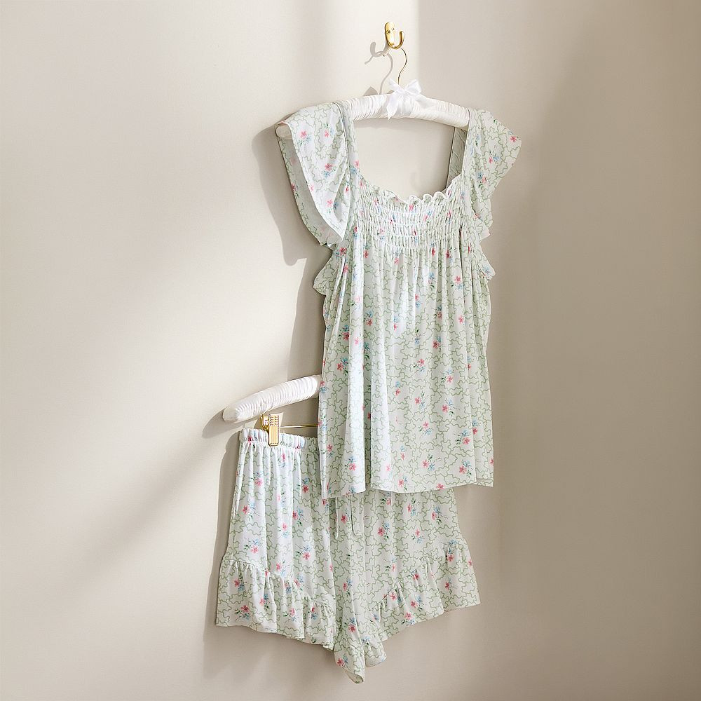 Hill House Home Clematis Scallop Short Pajama Set | Pottery Barn Teen