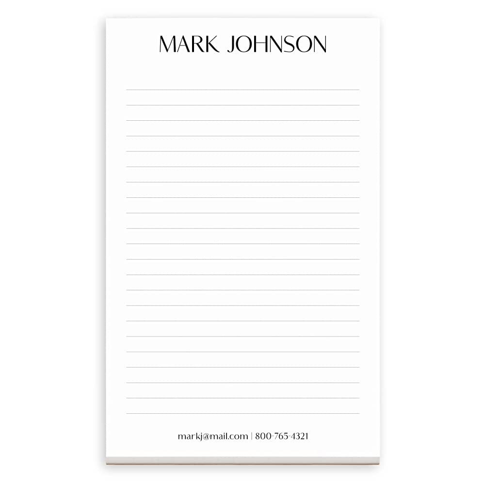Classy Sans Font Personalized Notepad - Custom Desk Pad - Letter Writing Paper - Office Notepad | Amazon (US)