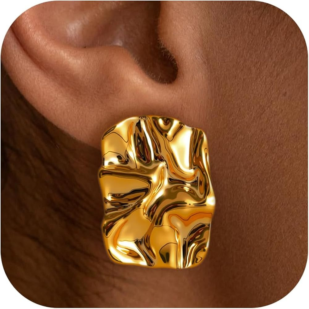 Gold and Silver Earrings for Women, Statement 14k Gold-Planed and Silver Hypoallergenic Earrings,... | Amazon (US)