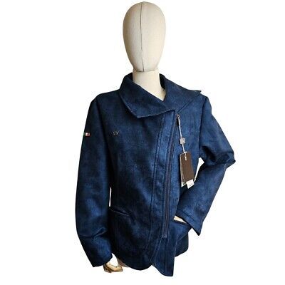 BV CLOTHING Italia Womens Suede Leather Jacket Navy Blue Womens | eBay AU