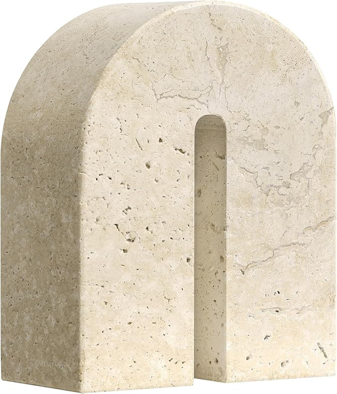 Navaris Natural Marble Decorative Sculpture - Sleek & Modern Ornament Design for Home Decor - Ver... | Amazon (US)