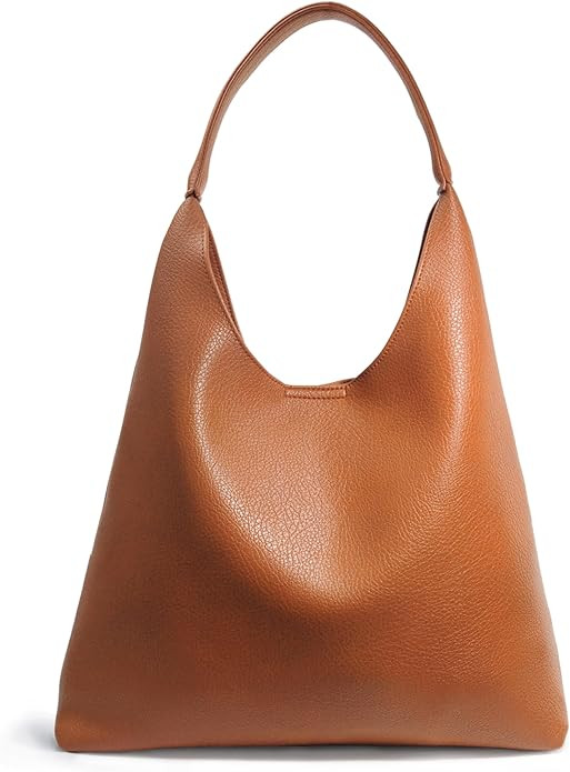 Hobo Bags for Women Soft Vegan Leather Shoulder Handbag Slouchy Tote Purses | Amazon (US)