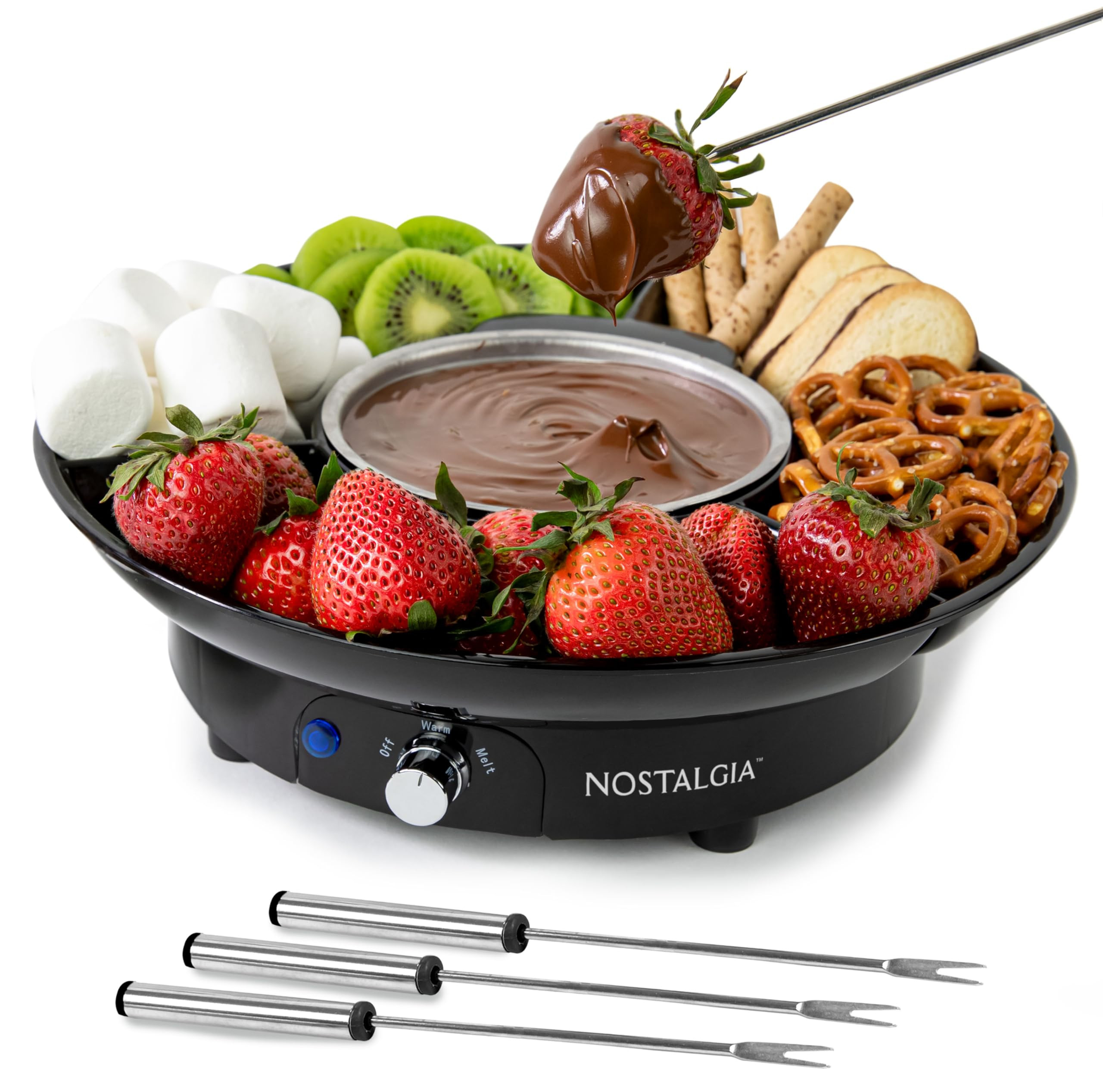 Nostalgia Electric Fondue Party Set – 10 oz Melting Pot, 4 Roasting Forks, & Detachable Serving... | Amazon (US)