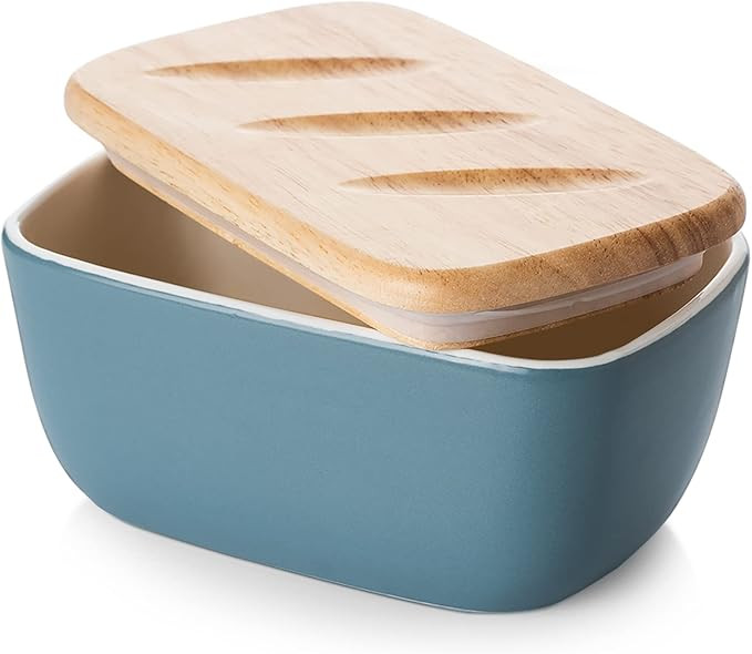 DOWAN Butter Dish, Ceramic Butter Dish with Lid for Countertop, Large Butter Dish Holds up to 3 S... | Amazon (US)