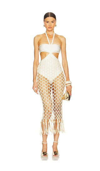 x Camila Coelho White Gold Beach Dress in Off White | Revolve Clothing (Global)