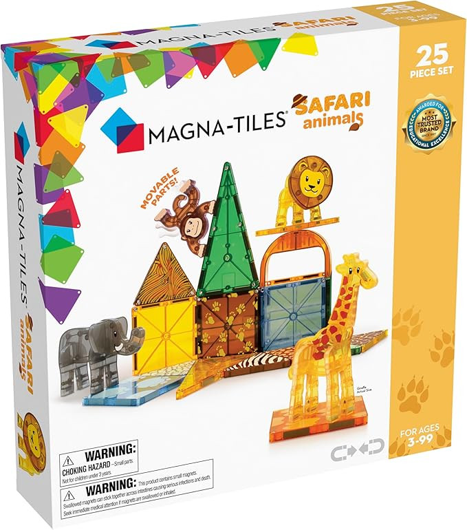MAGNA-TILES Safari Animals 25-Piece Magnetic Construction Set, The ORIGINAL Magnetic Building Bra... | Amazon (US)