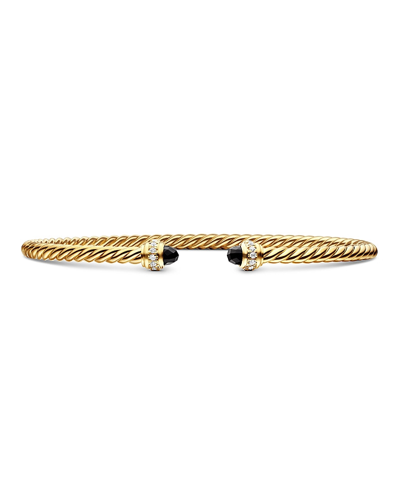 David Yurman 18K Yellow Gold Cable Spira Bracelet with Black Onyx & Diamonds | Bloomingdale's (US)