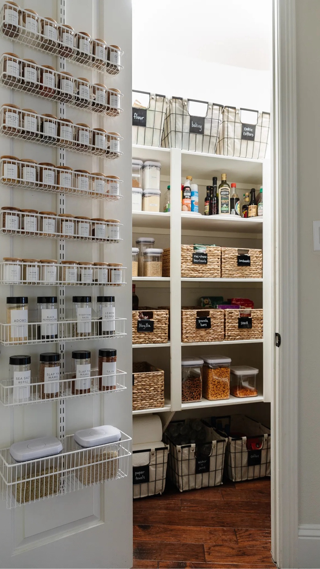 Kitchen pantry organization that has held up to our family of four for over four years!



Pantry baskets, clear organization bins, spice organization, over the door storage, container store, spice jars, kitchen labels, kitchen organization, decanter, kitchen storage

#LTKHome