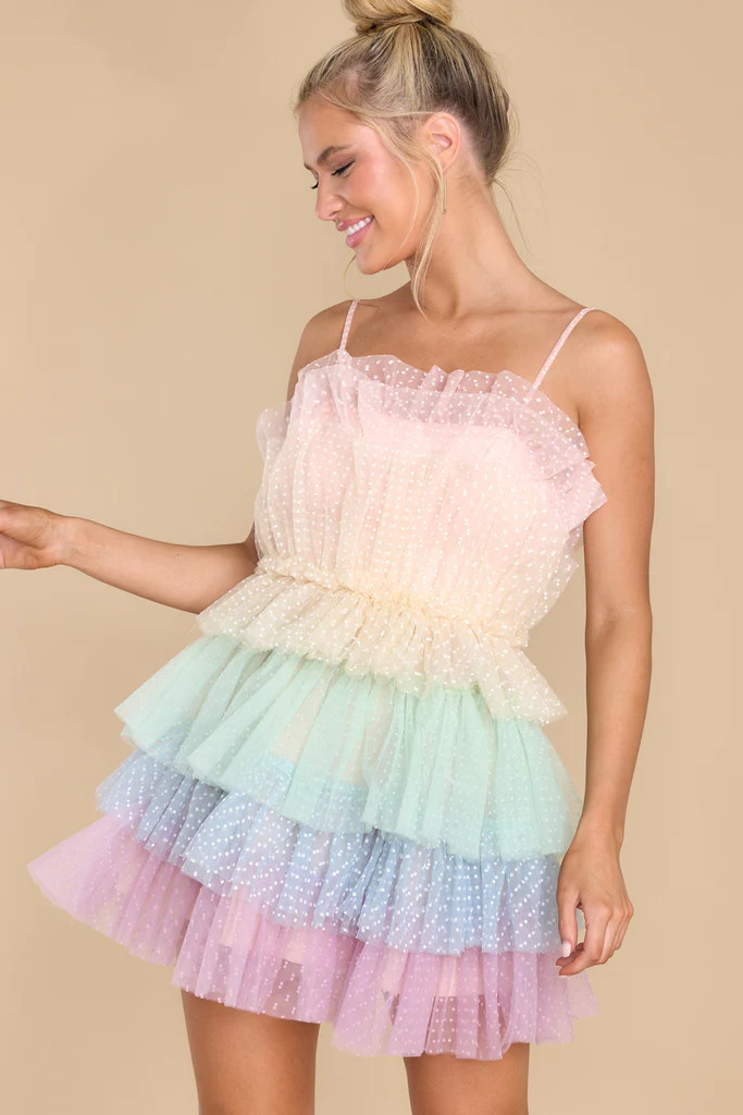 Bring The Fun Rainbow Dress | Red Dress 