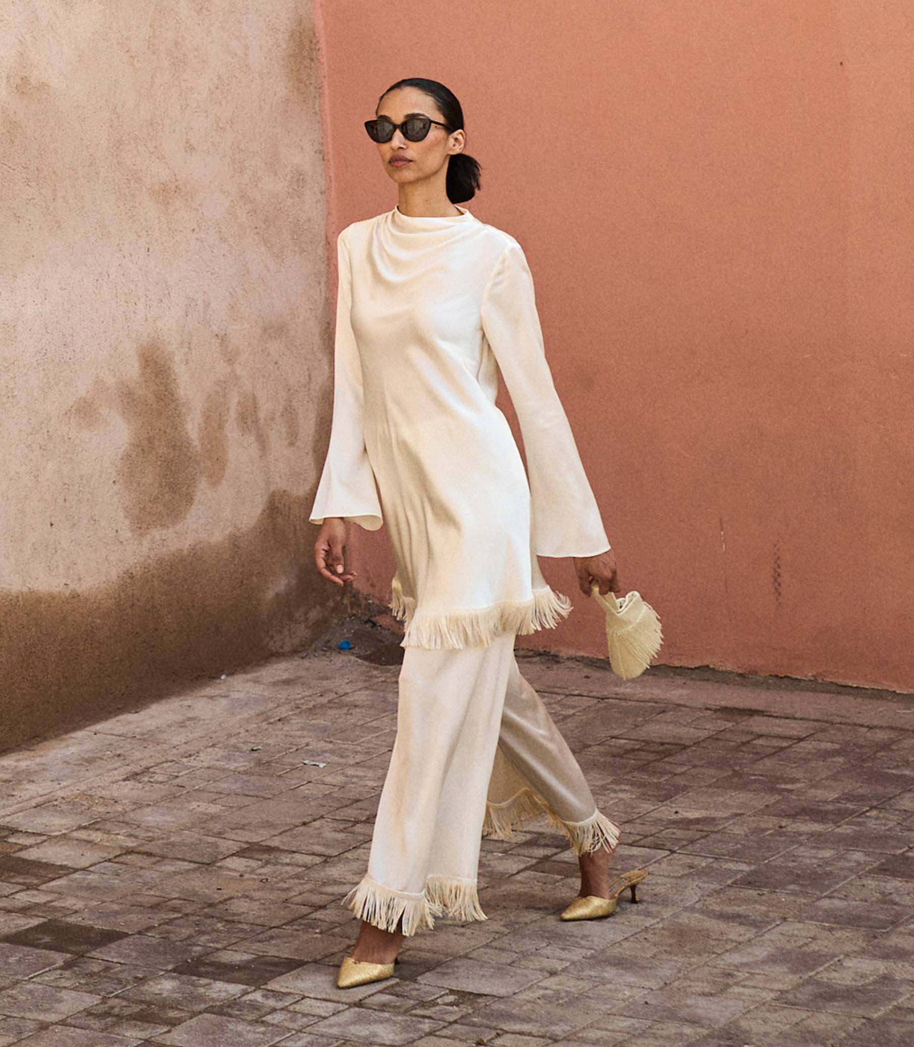 Lavon Fringe Pant - Candlelight | DÔEN | DOEN