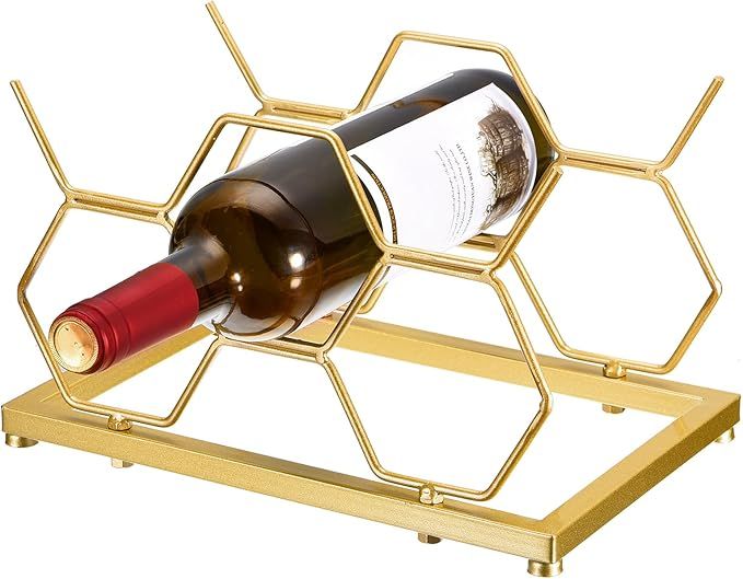 uxcell Countertop Wine Rack, Tabletop Wine Bottle Holder for Up to 5 Standard Bottles, Freestandi... | Amazon (US)