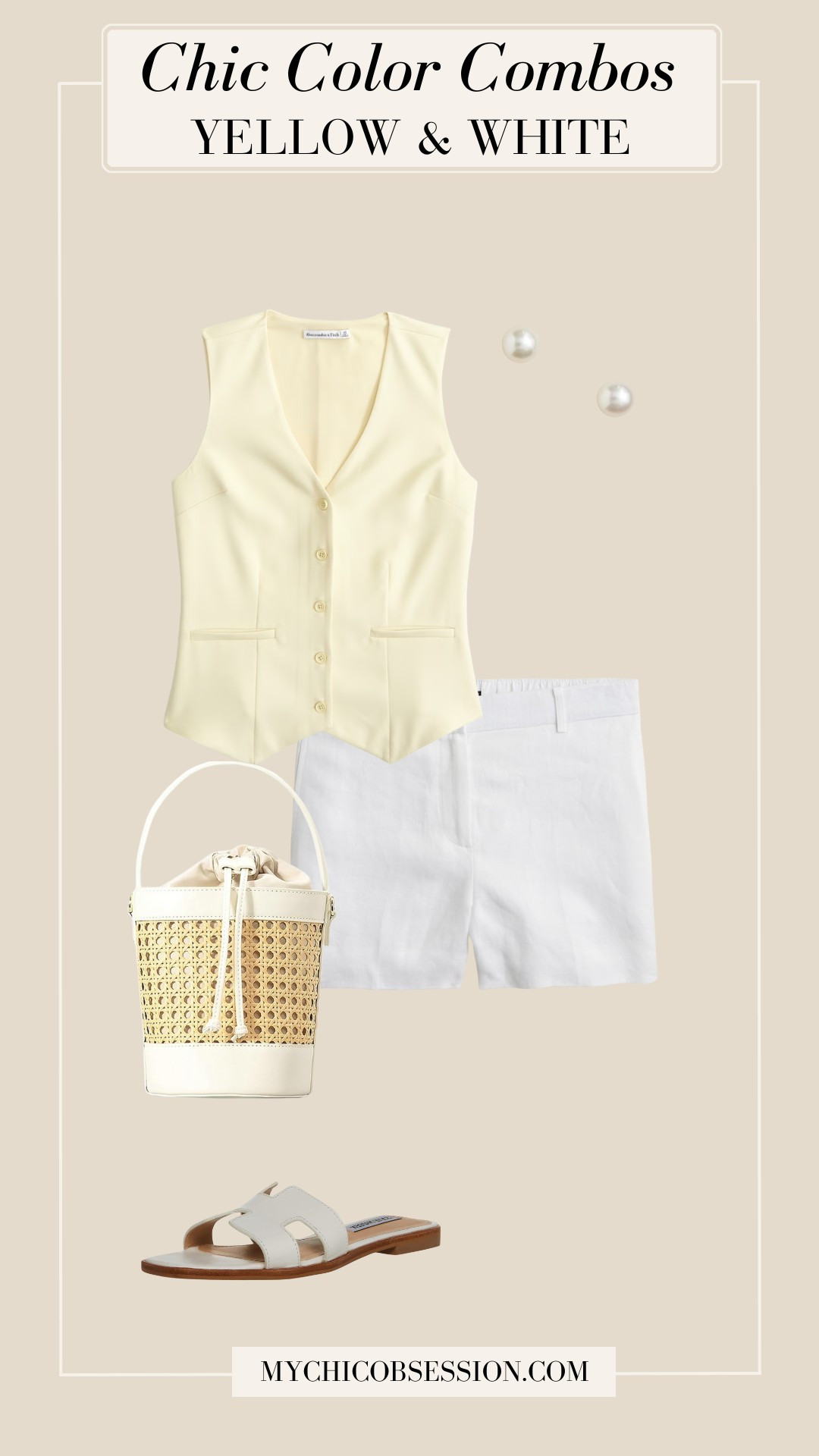 Are you craving bright spring shades as the weather warms up? I hear you! Play around with pairing white alongside a pop of warm colors for a playful spring or summer outfit. Butter yellow is a great choice for feminine looks! Style a butter yellow vest with white shorts, a bucket bag, and classic white sandals for a chic look. 

 #LTKSeasonal #LTKStyleTip #LTKShoeCrush