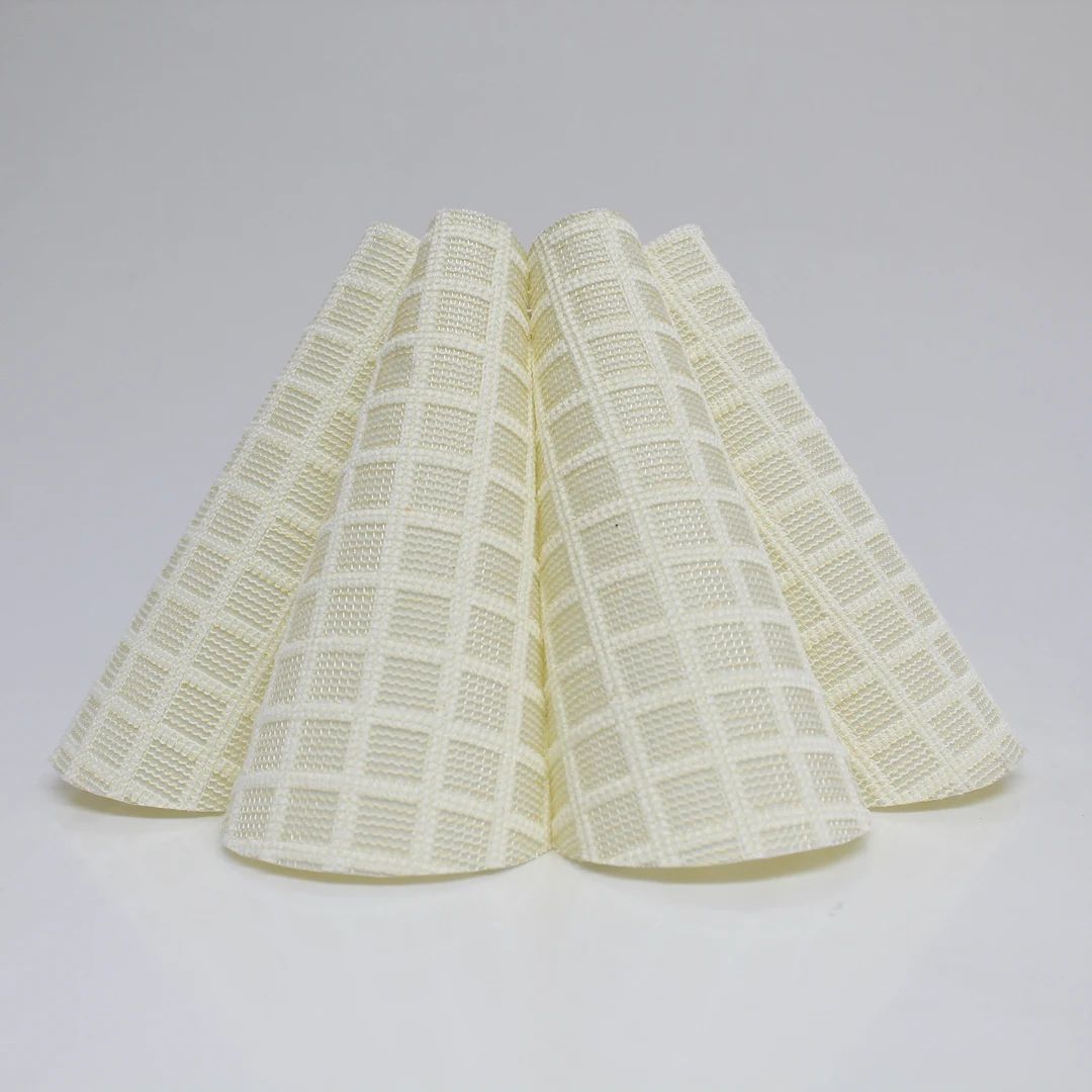 Duzy Handmade Beige Plaid High Quality Fabric and Acrylic Pleated Decoration Creative Lamp Shade-... | Etsy (US)