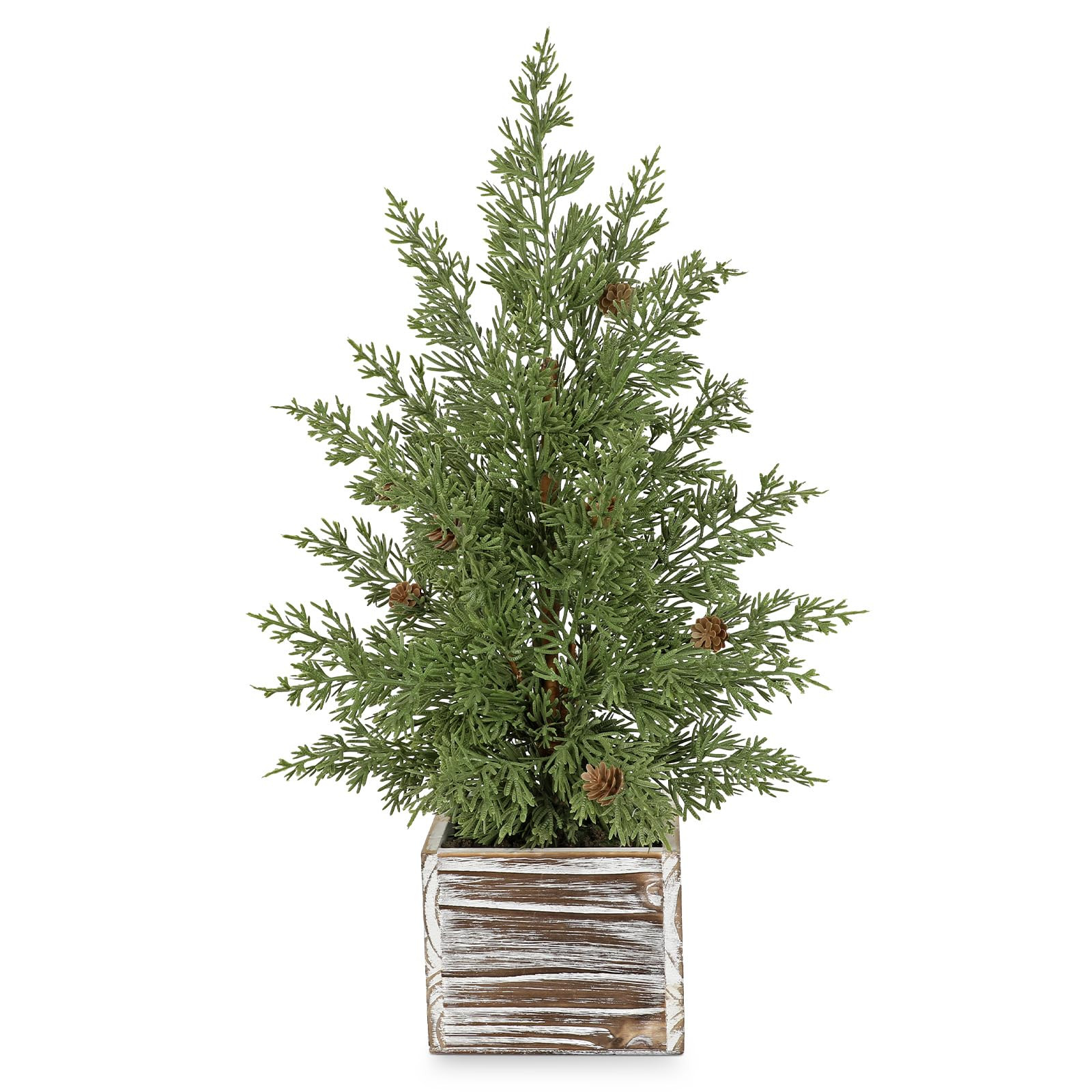 Briful Artificial Christmas Tree 21.2’’ Tall, Mini Tabletop Xmas Tree with Pinecones in Rusti... | Amazon (US)