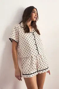 Polka Dot Shirt and Shorts Pajama Set | Nasty Gal US