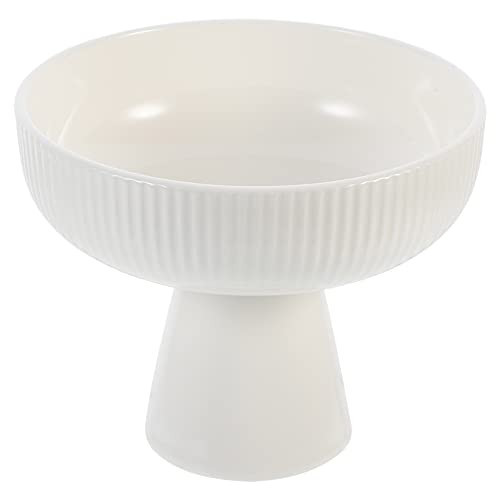 Yardwe Ceramic Fruit Bowl, White Footed Bowl Dessert Bowl Decorative Bowl for Kitchen Counter Centerpiece Table (4.7 x 3.9 Inches) | Amazon (US)