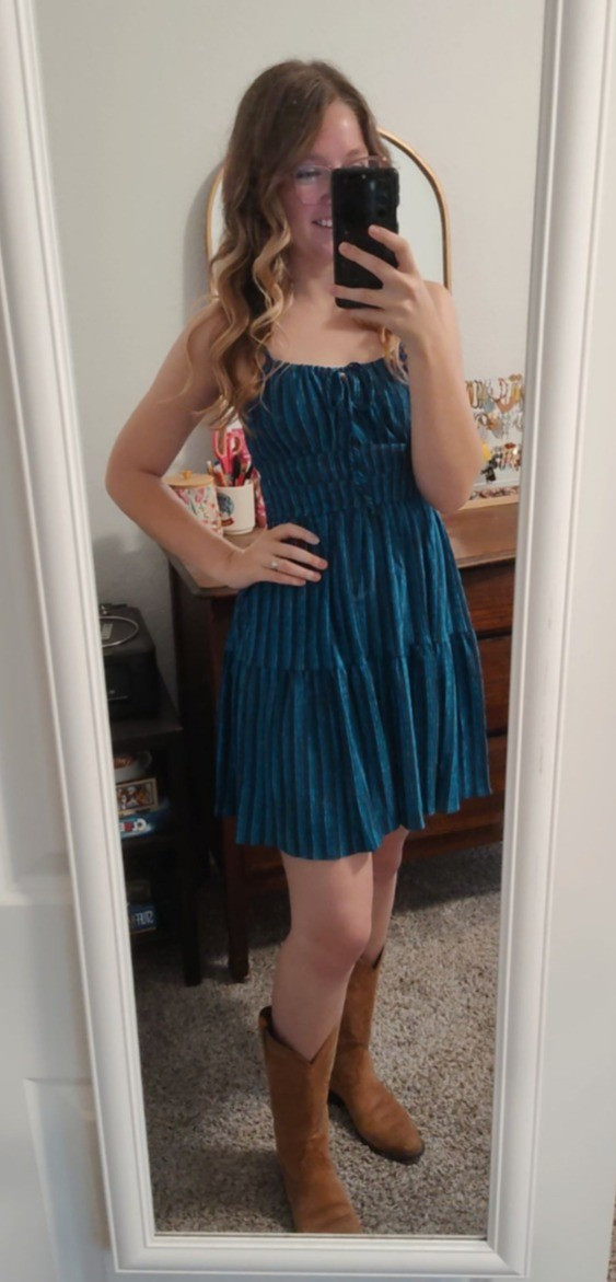 Western Dress | Cowboy Boots | Party Dress | Blue Dress | Mini Dress | Semi Formal Dress | Wedding Guest Dress | Cowgirl Boots | Kohl's| Ariat

#LTKStyleTip #LTKShoeCrush #LTKWedding