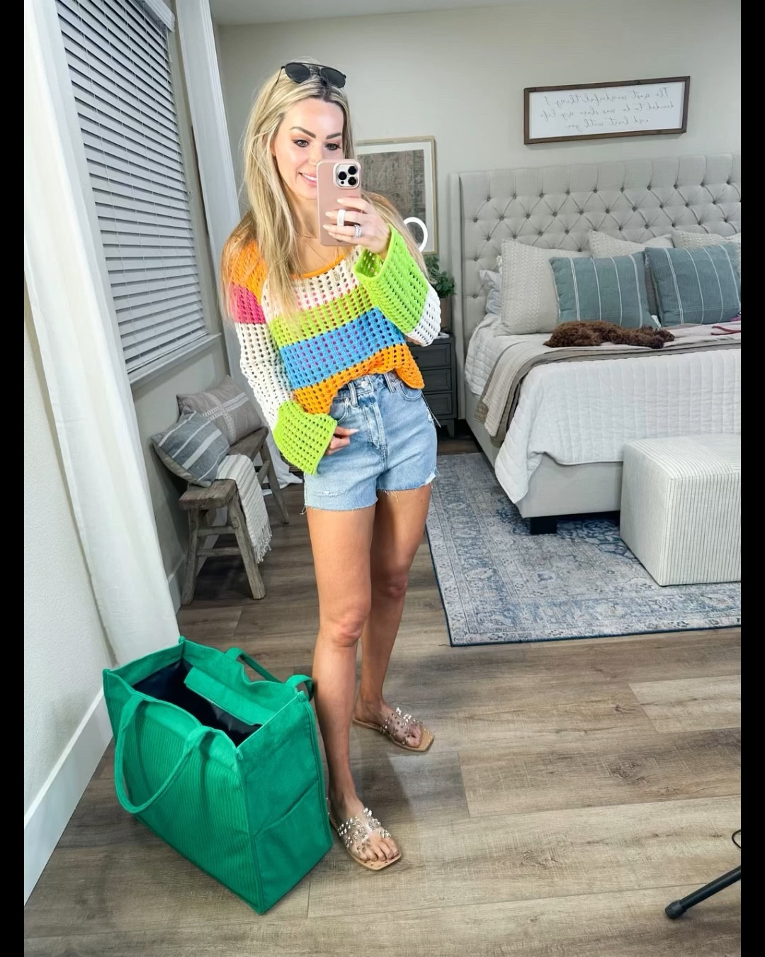 Open knit sweater I sized up to medium 
Shorts are $18 I got size 2

Sandals are Amazon fashion finds 

#LTKunder50 #LTKstyletip #LTKFind