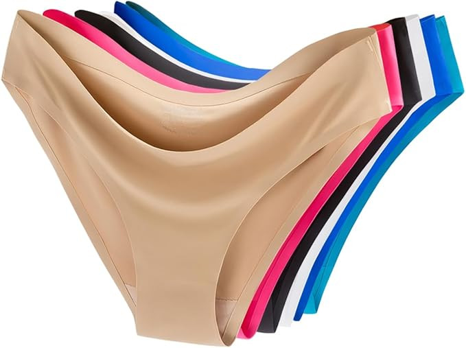 6 Pack Women's Invisible Seamless Bikini Underwear Half Back Coverage Panties | Amazon (US)