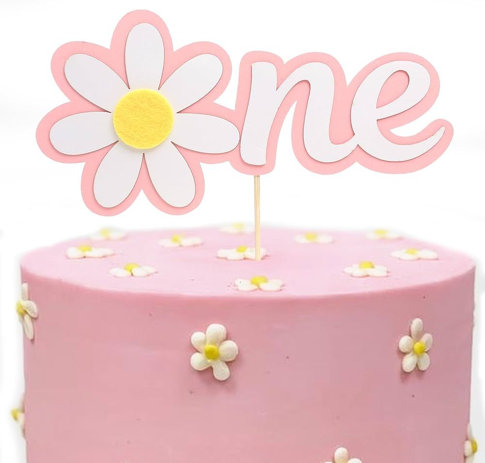 Daisy Cake Topper For 1st Birthday - Retro Groovy Daisy Birthday Party Decorations - Boho Daisy T... | Amazon (US)