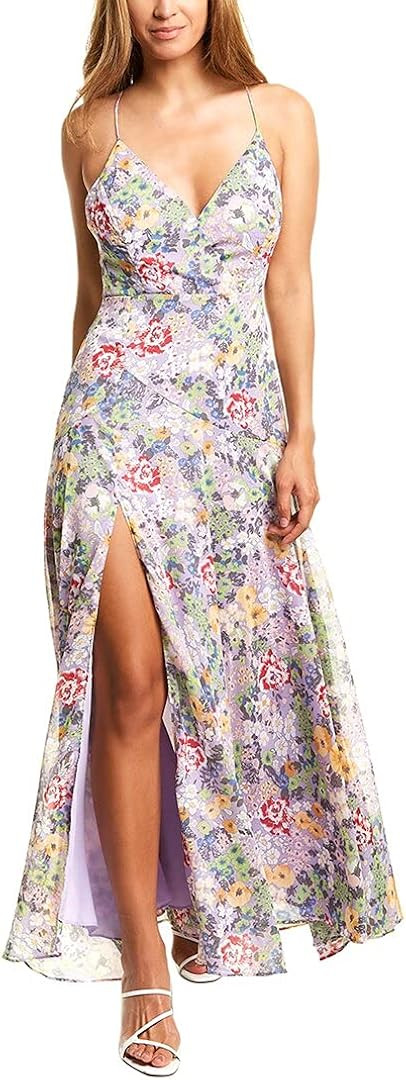 ASTR the label Women's Sleeveless Plunging V-Neck Side Slit Pandora Maxi Dress | Amazon (US)