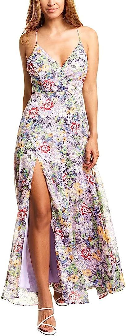 ASTR the label Women's Sleeveless Plunging V-Neck Side Slit Pandora Maxi Dress | Amazon (US)