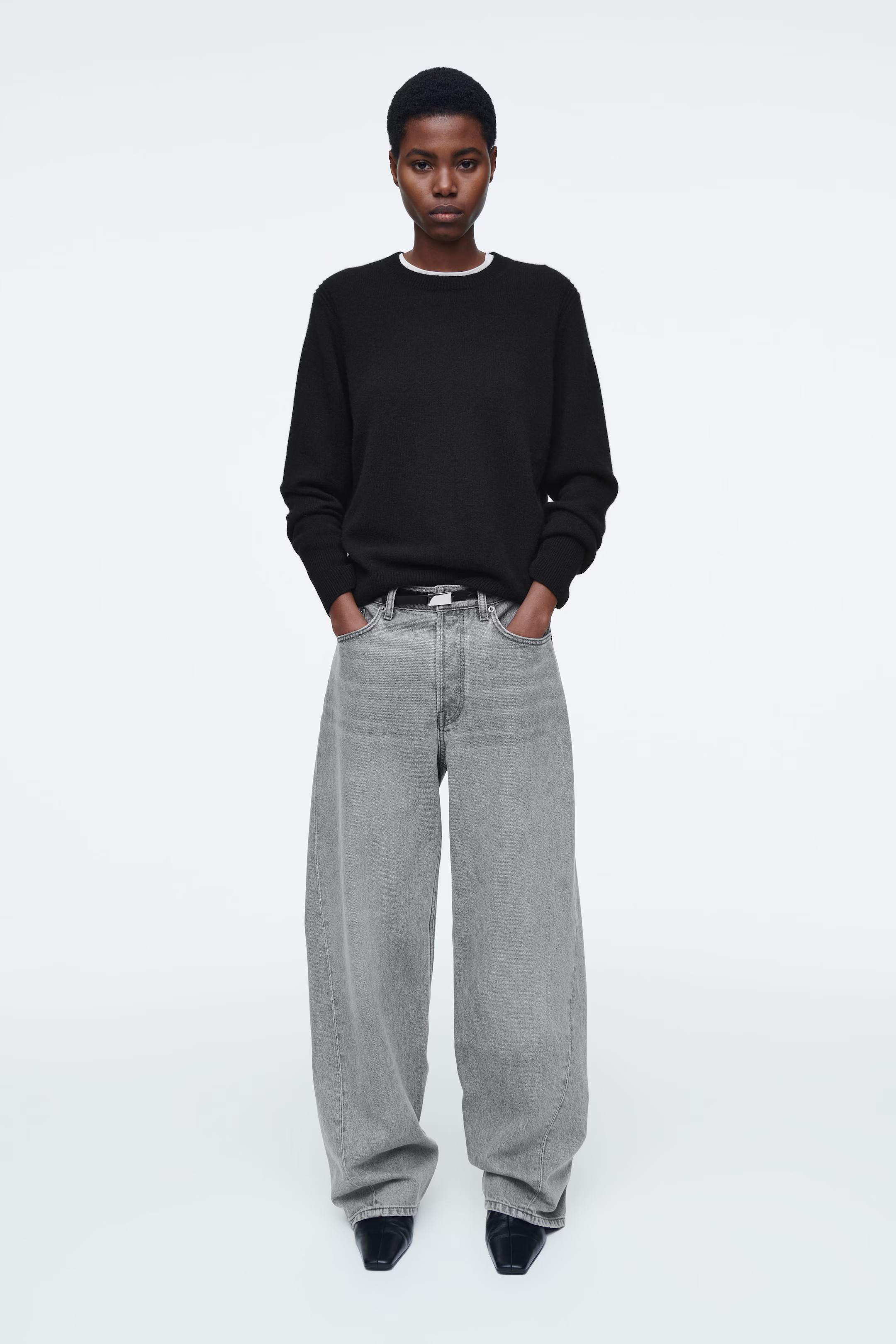 JEANS FACADE A GAMBA DRITTA - GRIGIO | COS | COS (EU)