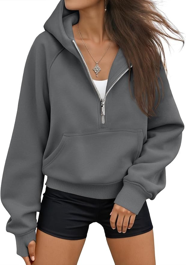 AUTOMET Womens Hoodies Fleece Fall Fashion Outfits Workout Sweatshirts Y2k Winter Zip Up Jackets ... | Amazon (US)