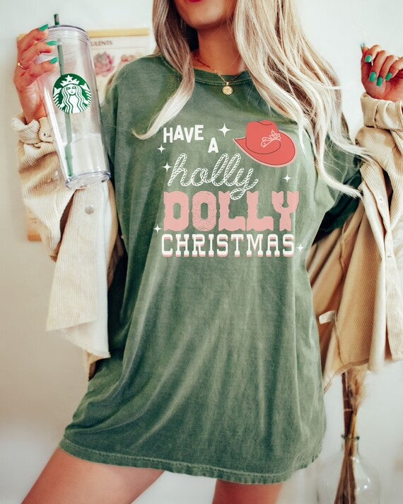 Holly Dolly Christmas Shirt Comfort Colors Cute Trendy Boho - Etsy | Etsy (US)