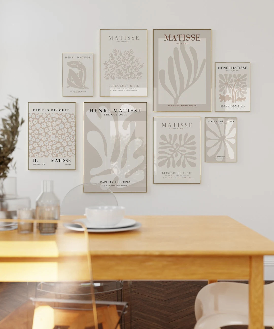 Neutral Wall Art Set Beige Matisse Print Set of 8 Gallery Wall - Etsy | Etsy (US)
