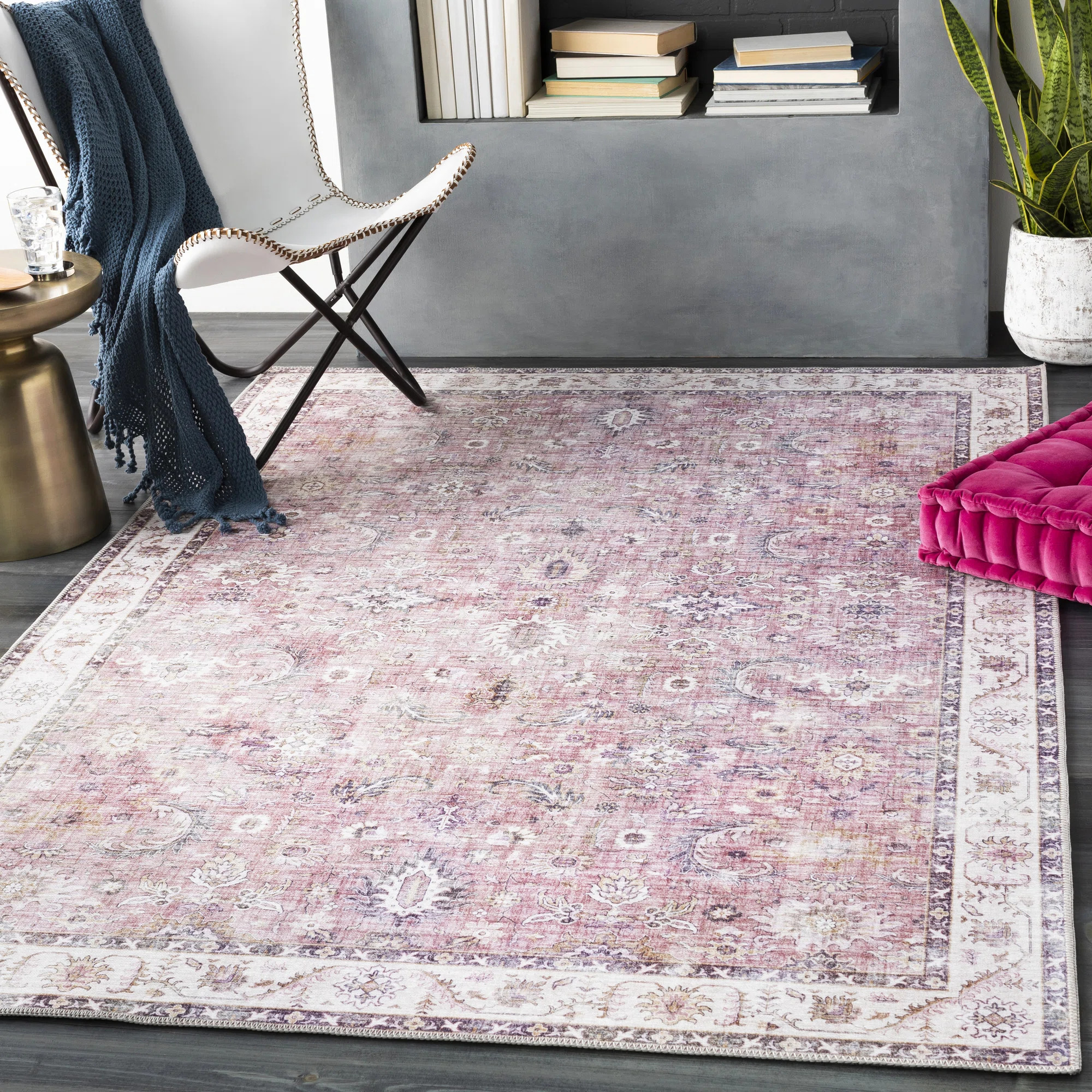 Milan Oriental Garnet/Mauve Area Rug | Wayfair North America