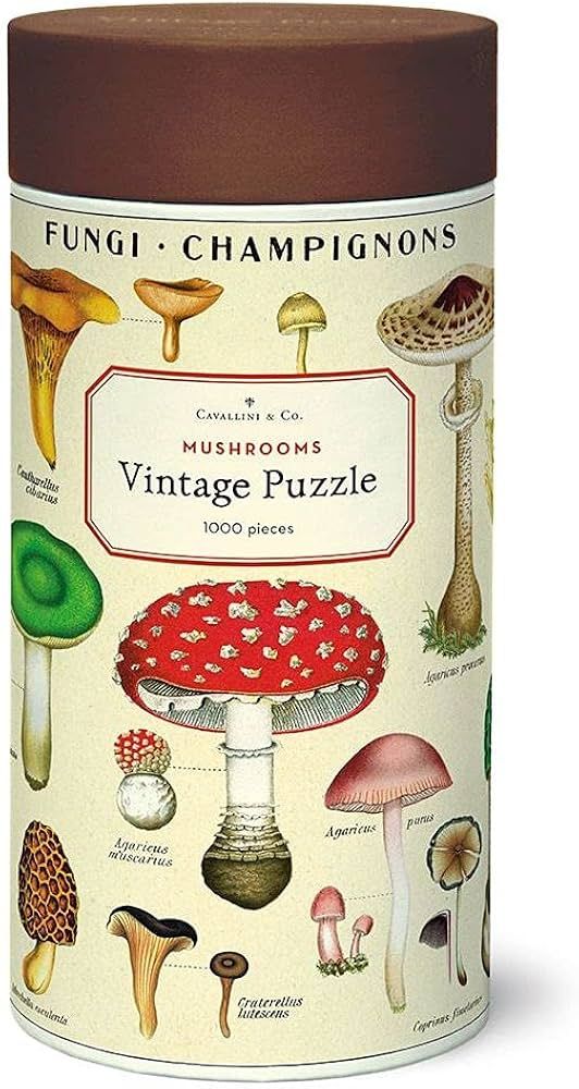 Cavallini & Co. 1000 Piece Vintage Puzzle, Mushrooms (PZL/MUSH) | Amazon (US)