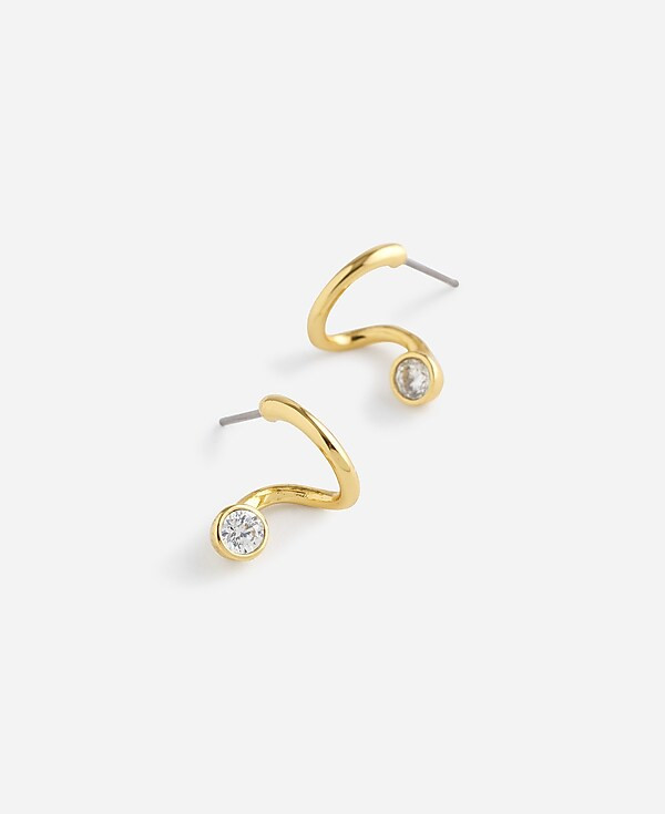Floating Crystal Huggie Hoop Earrings | Madewell | Madewell
