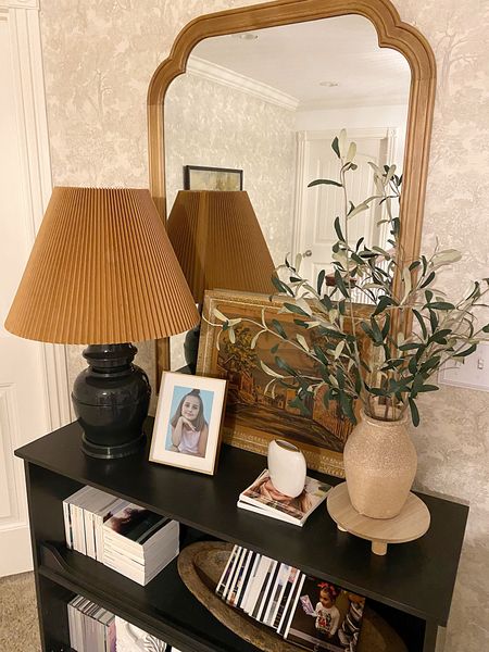 Restyled this area w my newly thrifted vintage lamp and print. I love mixing vintage pieces w new pieces! This huge mirror from Target is still available and a great price! 

#LTKbeauty #LTKhome #LTKstyletip