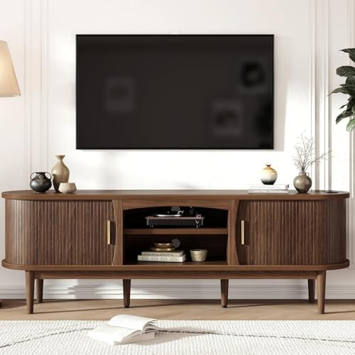 Mid Century TV Stand for TVs up to 65 Inches, Entertainment Center with Storage, Power Outlet, Fl... | Amazon (US)