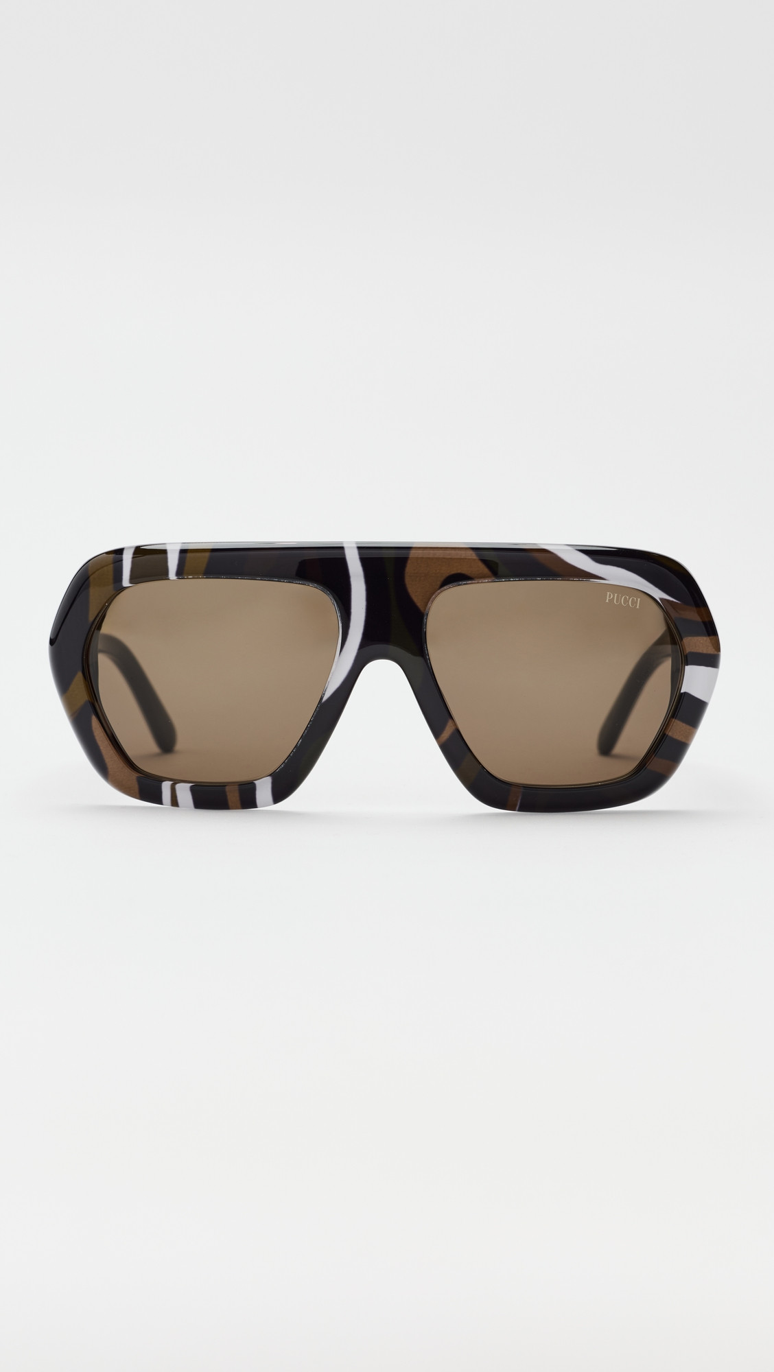 Pucci Aviator Sunglasses Shiny Black/Marmo Khaki One Size | Shopbop