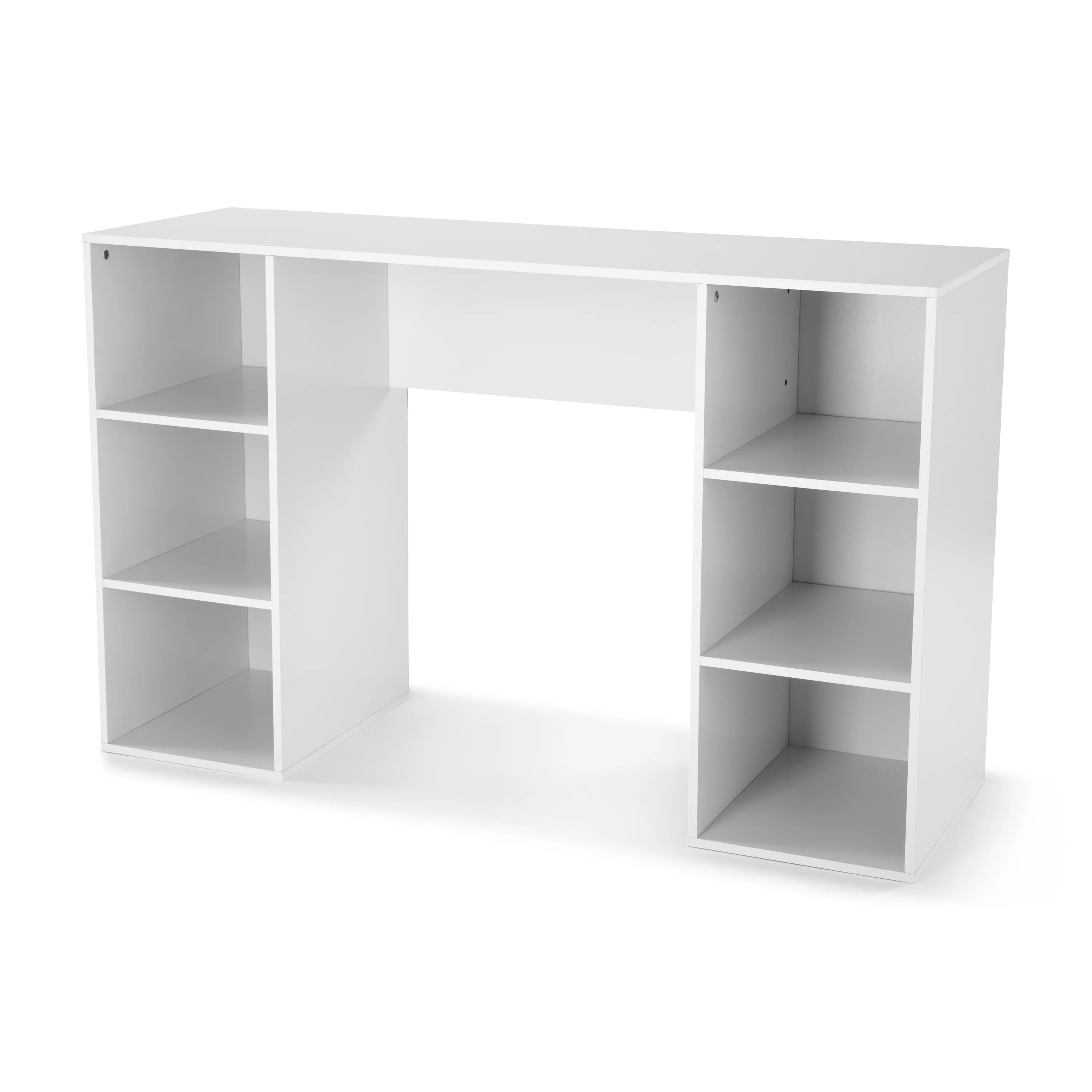 Mainstays 6-Cube Storage Computer Desk, White | Walmart (US)