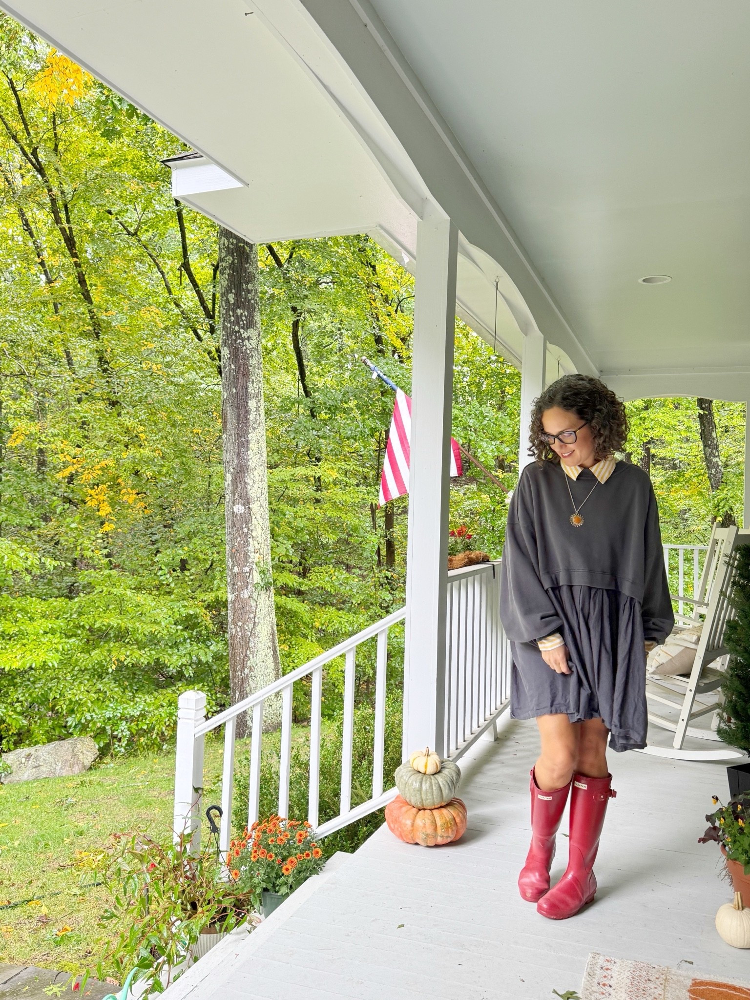 Fall outfit/ fall dress/ Hunter boots 👢

#LTKootd #LTKSeasonal #LTKOver40