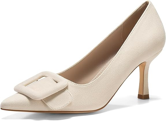Coutgo Women's Closed Pointed Toe Pumps Stiletto High Heels Wedding Party Dress Shoes | Amazon (US)