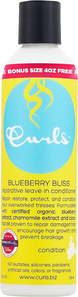 Curls Blueberry Bliss Reparative Leave In Conditioner - 12 oz, Helps Repair Damage and Prevent Br... | Amazon (US)