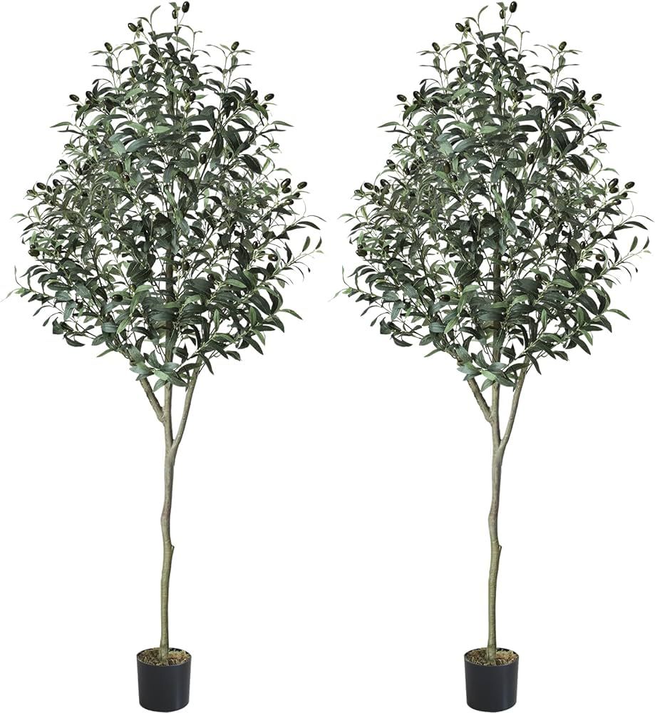 Chantoo 2 Pack Artificial Olive Tree 6 Feet Faux Trees Christmas Tree Artificial Plants for Home ... | Amazon (US)