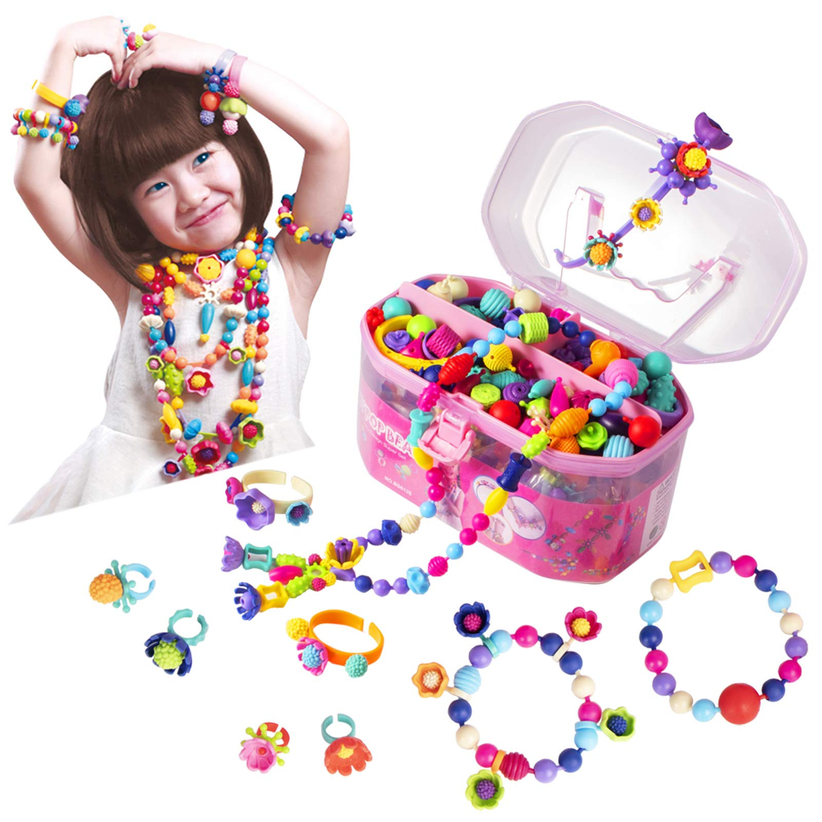BIRANCO. Pop Beads, kit de fabricación de joyas – Artes y manualidades para niñas de 3 a 7 a... | Amazon (US)