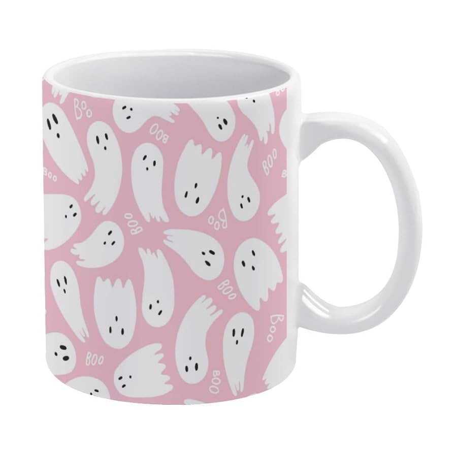 Pink Cute Ghost Mug Halloween Mug Ghost Decor Tea Coffee Cups 11 Oz | Amazon (US)