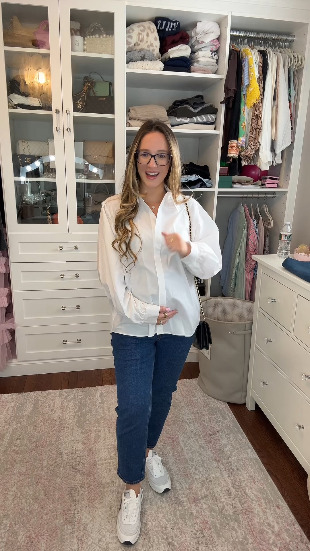 Sharing some work outfit inspo for all my pregnant mamas 🤍 A white button down with a pretty lace collar elevates your outfit instantly! 

#LTKBump #LTKFindsUnder100 #LTKWorkwear