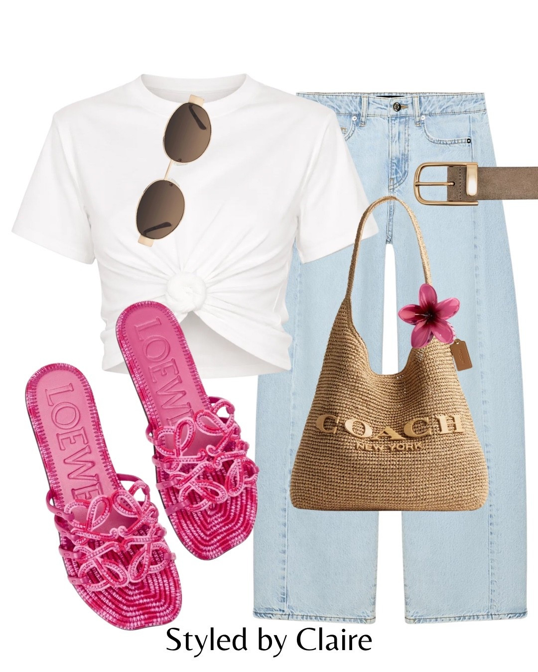 NEW IN LOEWE SANDALS💗
Tags: pink flower floral petal anagram flats fuschia trending spring style trend summer tie knot T-shirt Zara jeans light wash coach raffia bag hair claw suede belt fashion cool girl inspired ideas outfit inspo ootd casual basics city break 

#LTKsummer #LTKspring #LTKstyletip