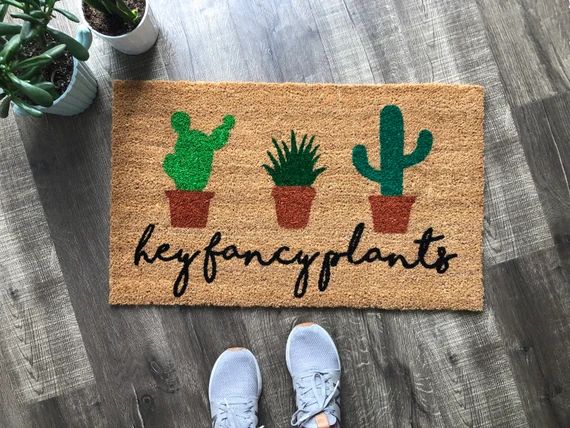 Cactus Doormat Hey Fancy Plants Plant Welcome Mat New Home | Etsy | Etsy (US)